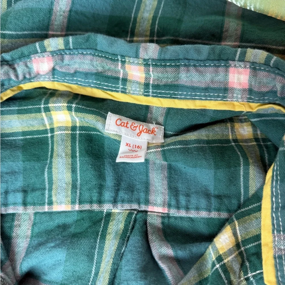 Cat & Jack teal plaid
